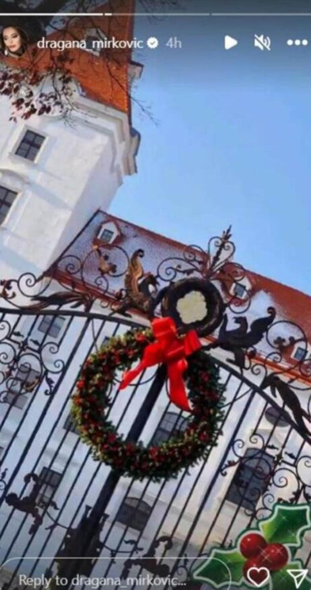 Okićeni dvorac Dragane Mirković povodom blagdana