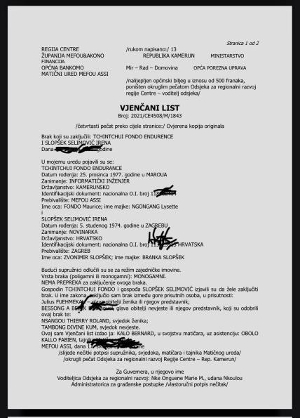 Vjenčani list
