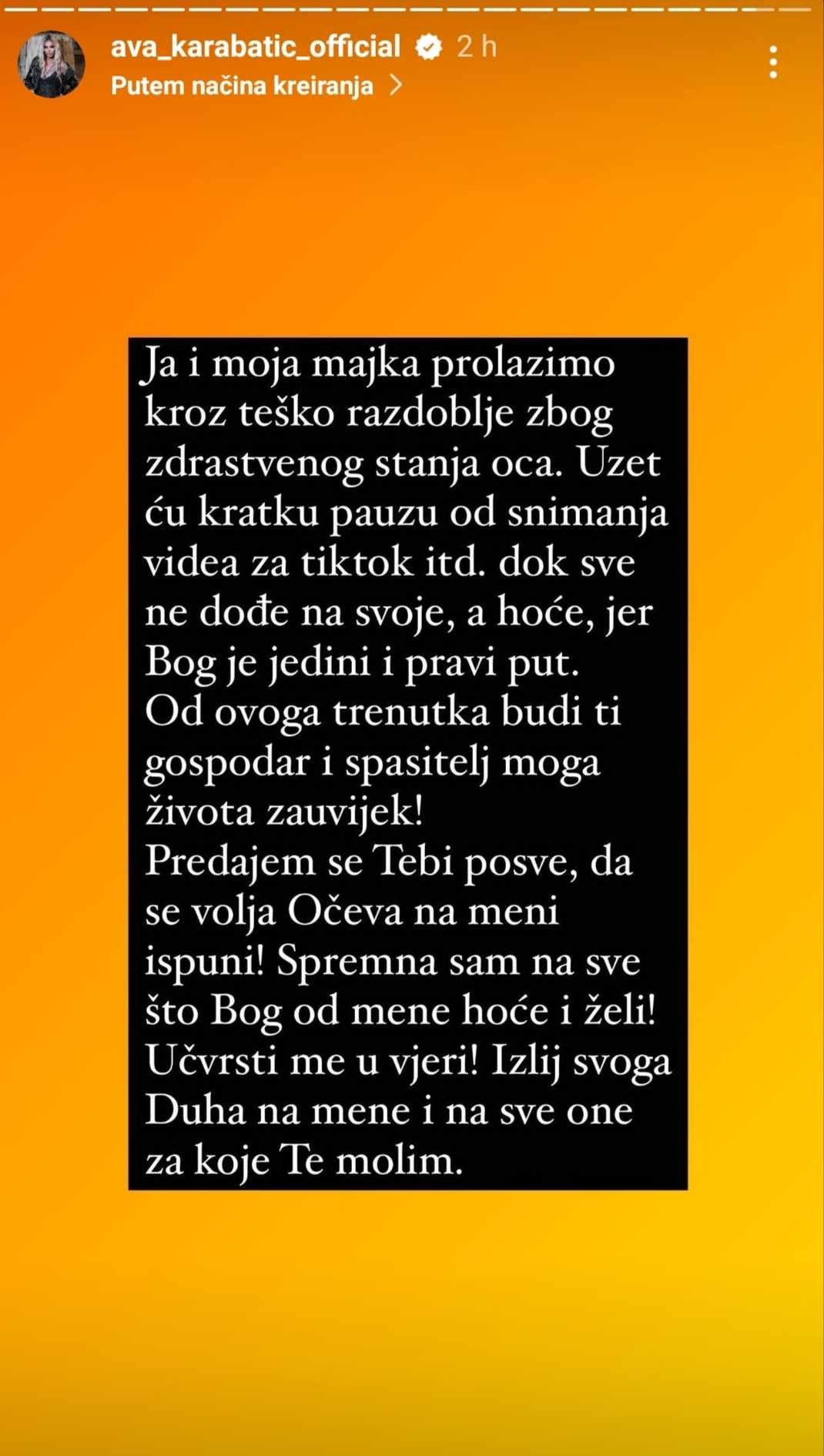 Ava Karabatić prolazi kroz teško razdoblje zbog očevog zdravstvenog stanja