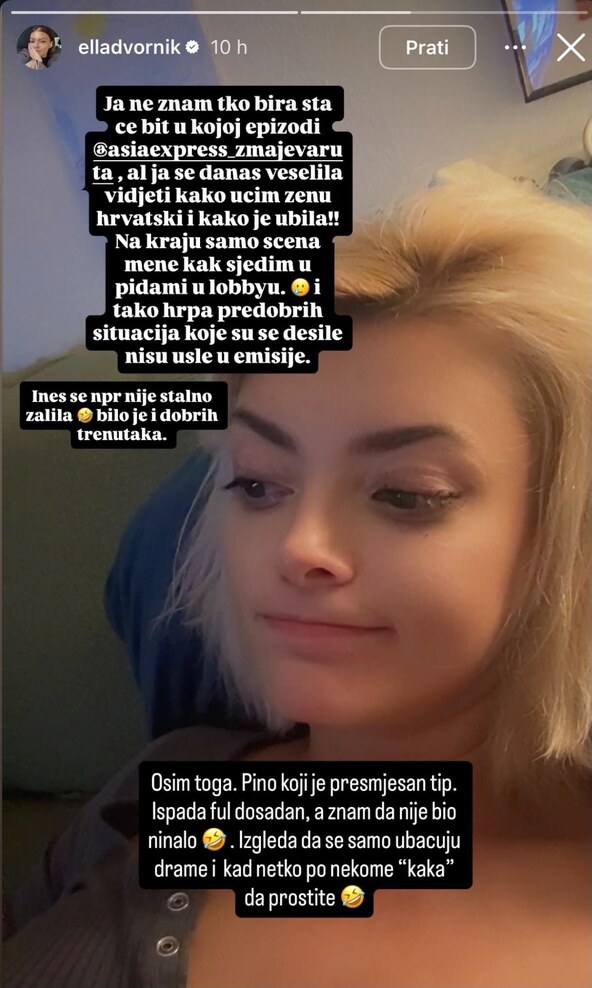 Ella Dvornik oplela po produkciji 'Asia Expressa'