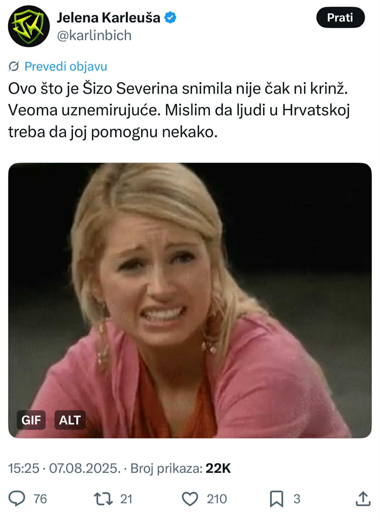 Jelena Karleuša o Severini
