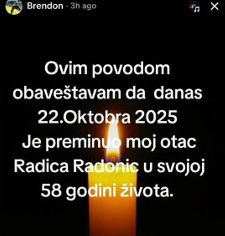 Brendonu preminuo otac