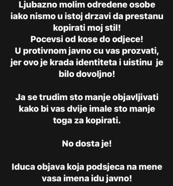 Nandi Uzelac zaprijetila putem društvenih mreža