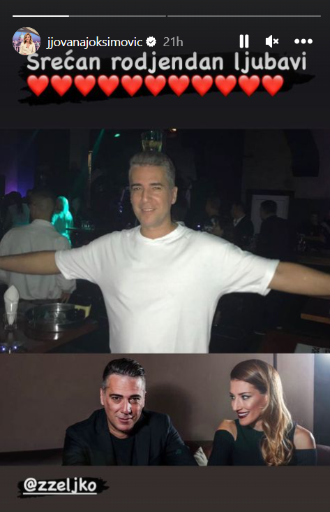 Jovana Joksimović čestitala rođendan suprugu Željku Joksimoviću