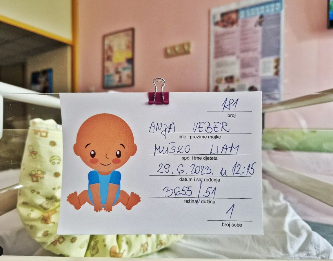 Anja Veber rodila sina