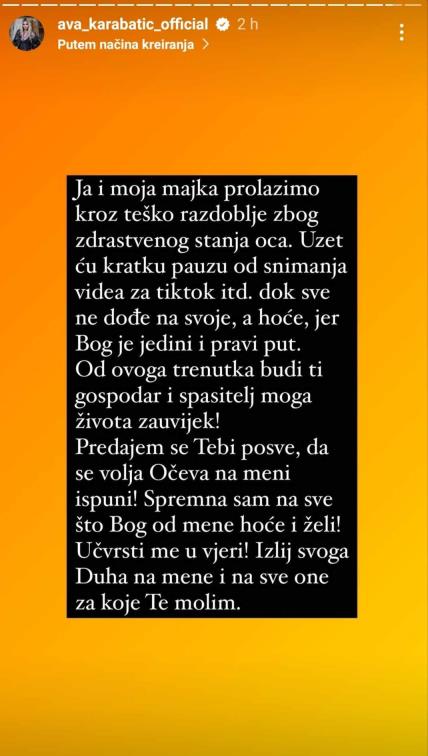 Ava Karabatić prolazi kroz teško razdoblje zbog očevog zdravstvenog stanja