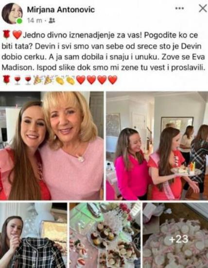 Mirjana Antonović postala je baka