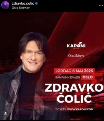 Zdravko Čolić održao koncert u Oslu