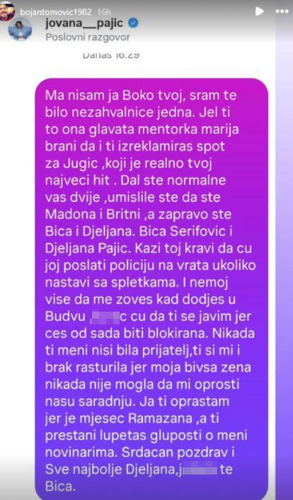 Bojan Tomović prozvao Jovanu Pajić